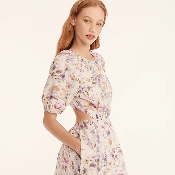 Flora Obscura X J. Crew Side Cutout Dress in Kaleidoscope Floral (8) - Picture 3 of 15